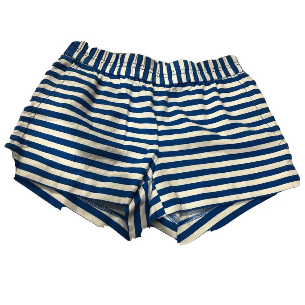 J. Crew 3" Cerulean Blue/ White Stripe Linen Boardwalk Pull-On Shorts Size 0